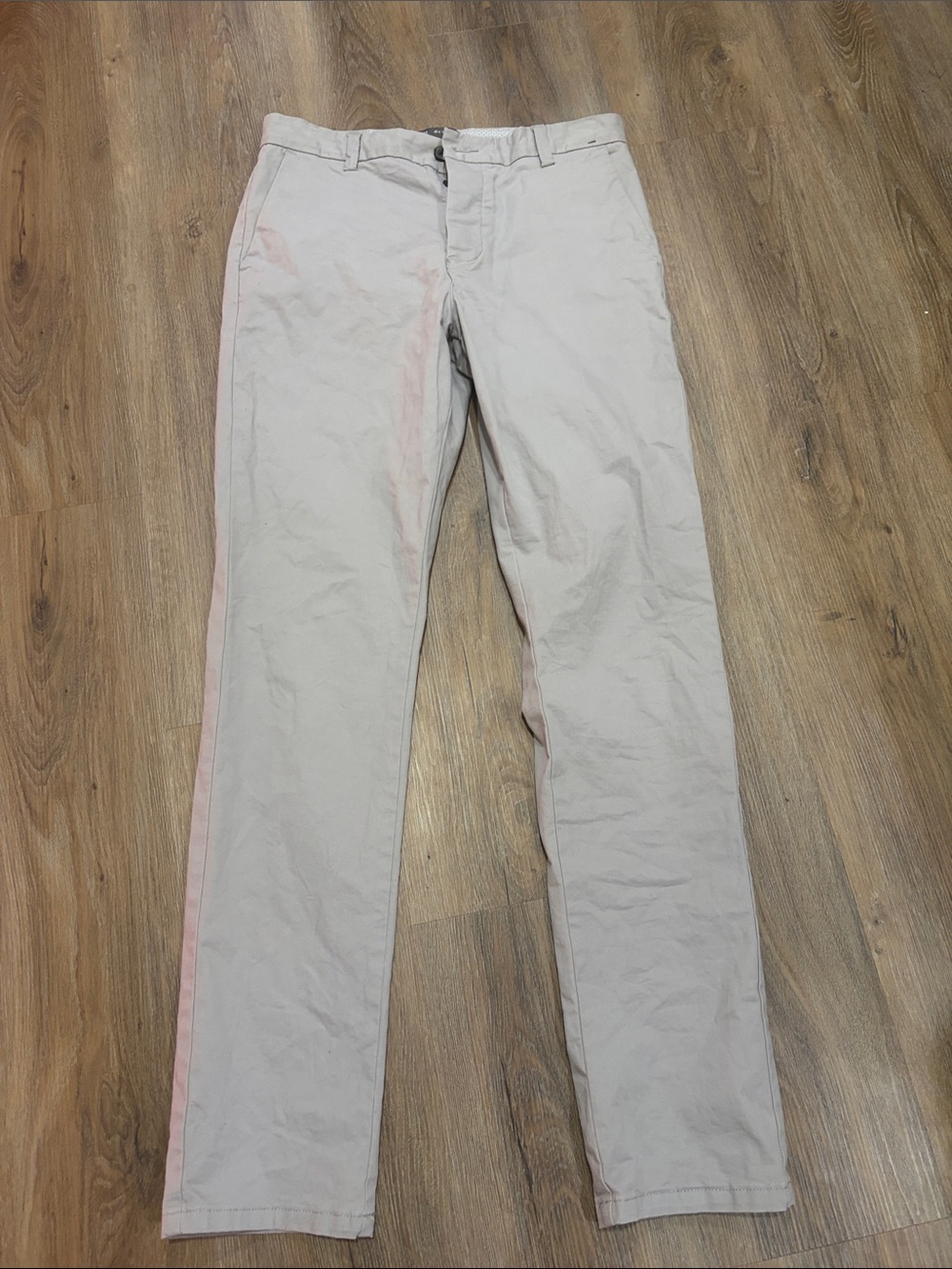 Men's Slim Chino Pants in Light Grey/ Beige